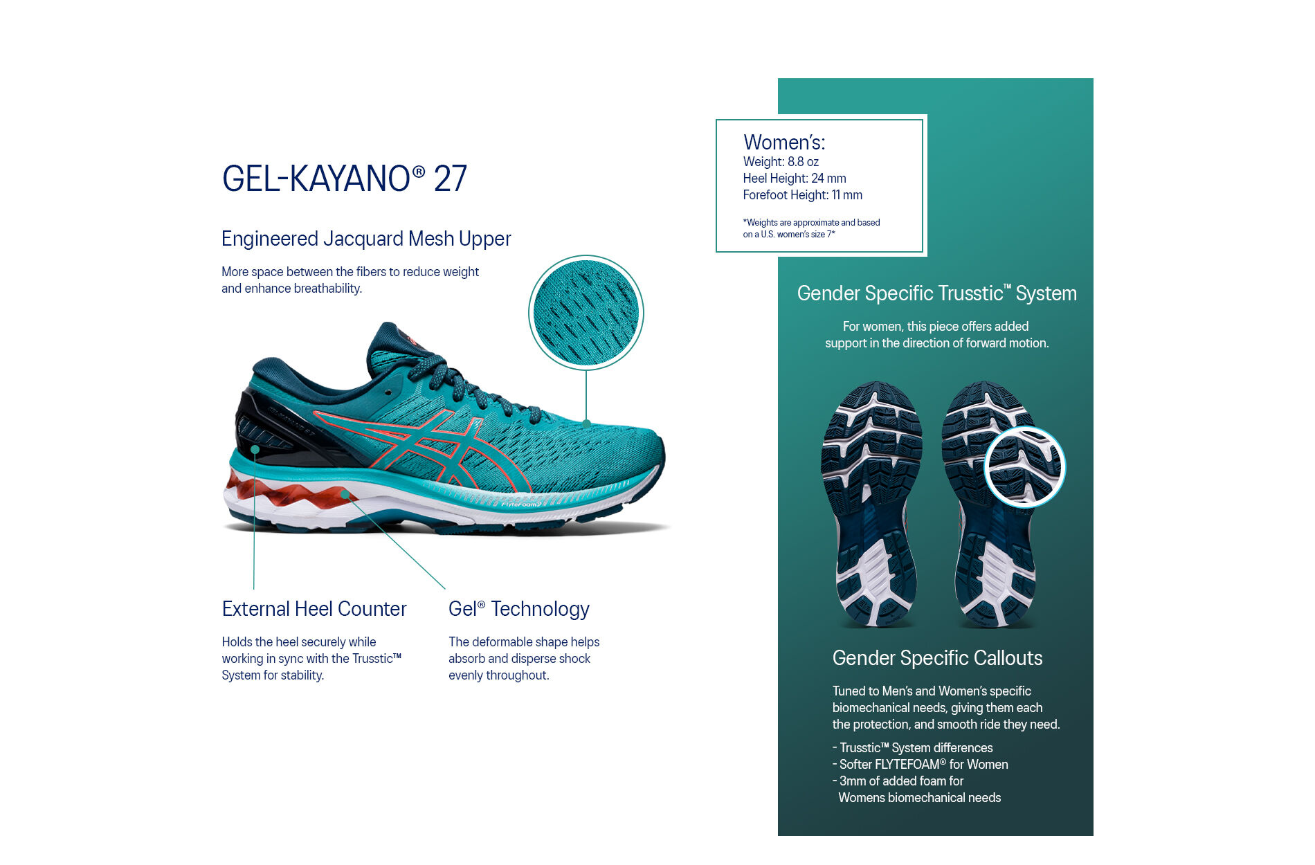 Women's GEL-KAYANO 27 | White/Pure Silver | Running Shoes | ASICS