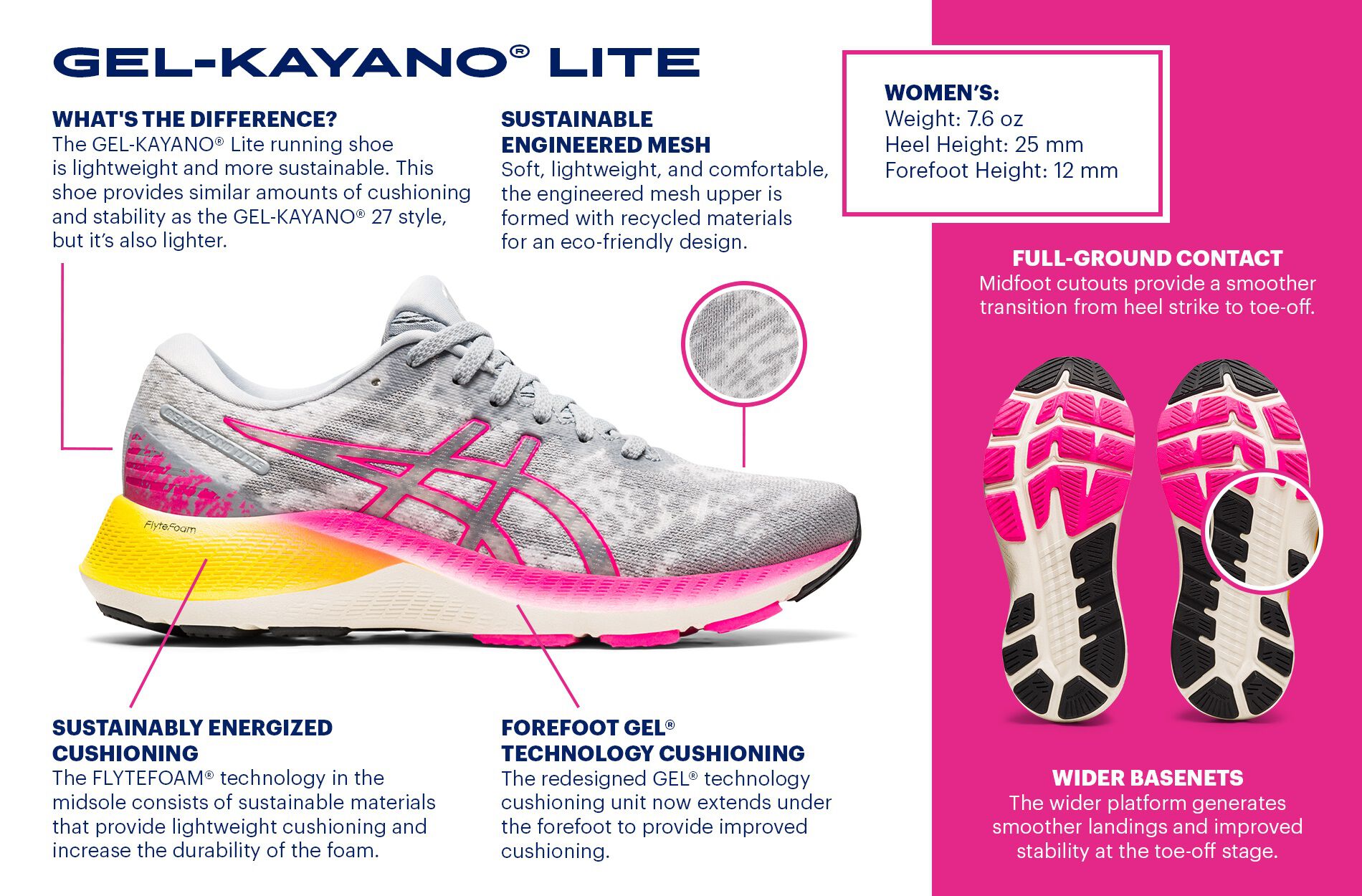 Women's GEL-KAYANO LITE | Piedmont Grey/Sheet Rock | Running Shoes | ASICS