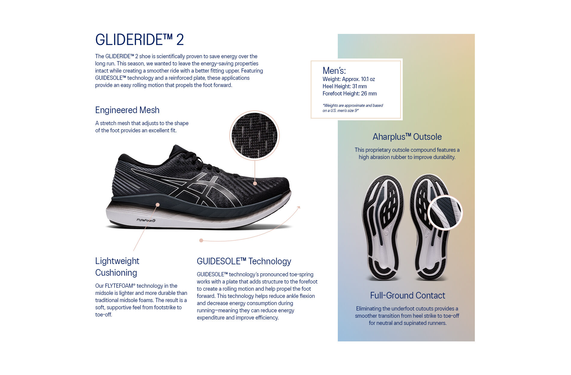 Men's GLIDERIDE 2 | Black/Carrier Grey | Running Shoes | ASICS