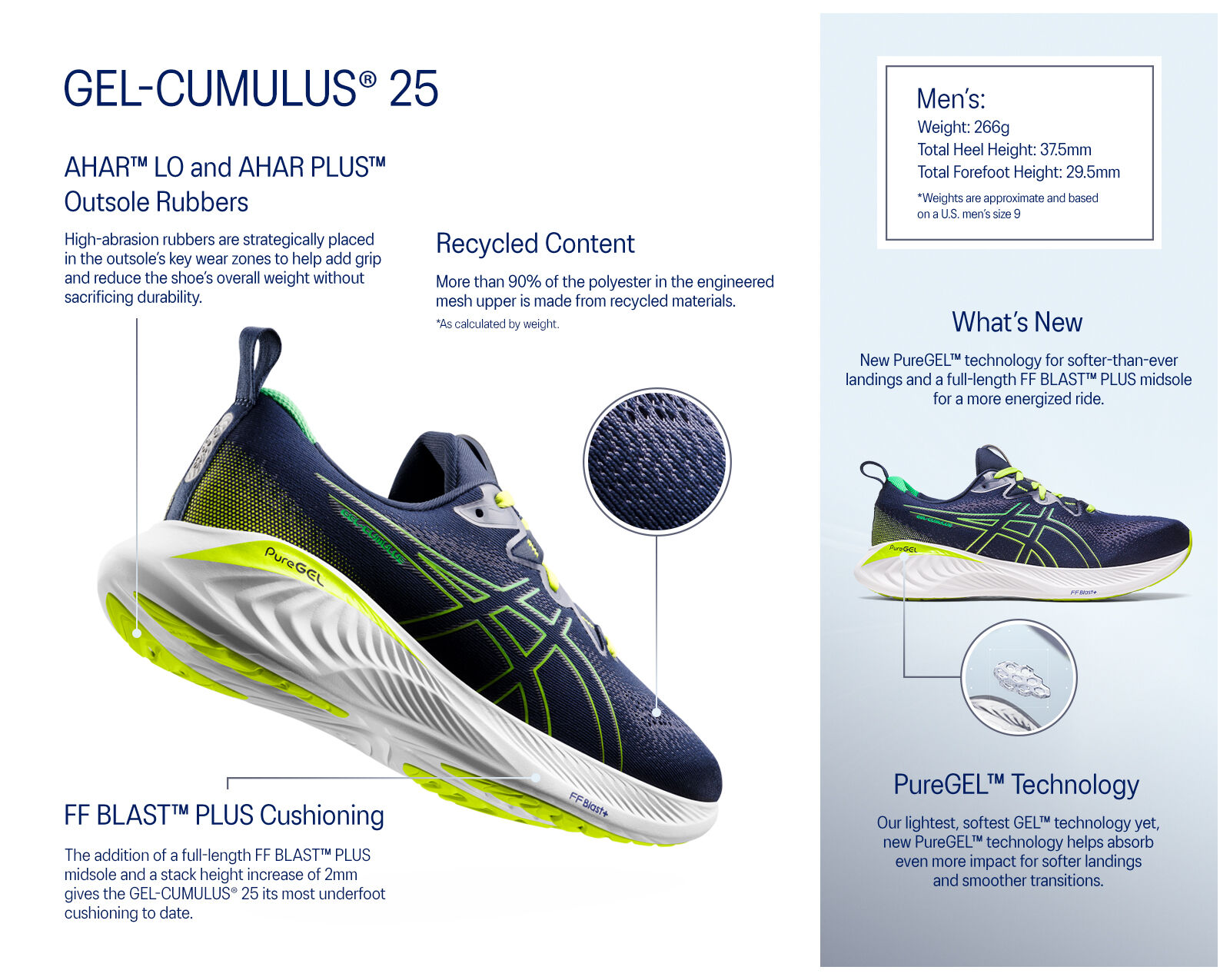 Men's GEL-CUMULUS 25 | Illusion Blue/Glow Yellow | Running Shoes 