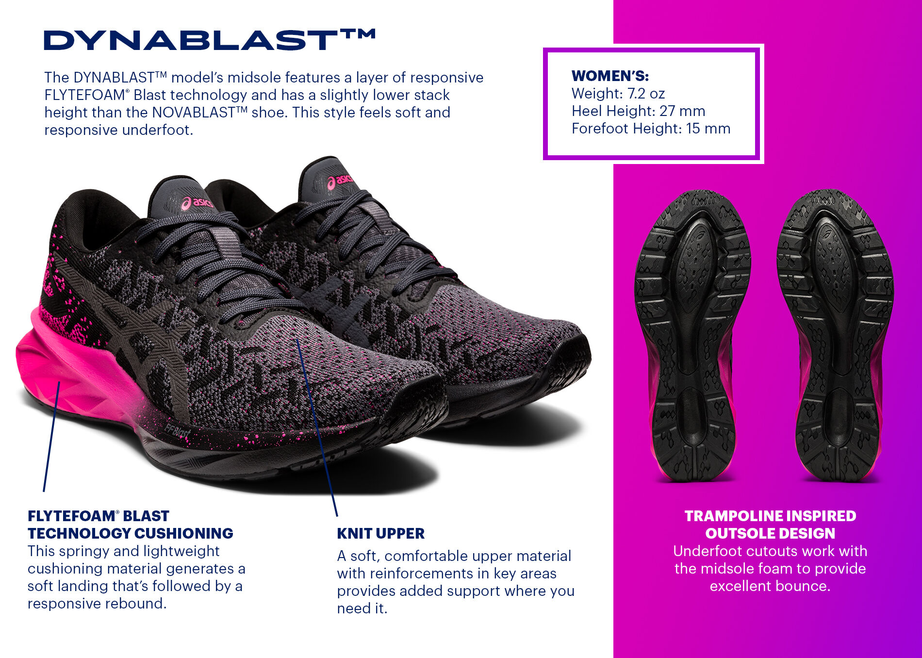 Women's DYNABLAST | White/Glacier Grey | Running Shoes | ASICS