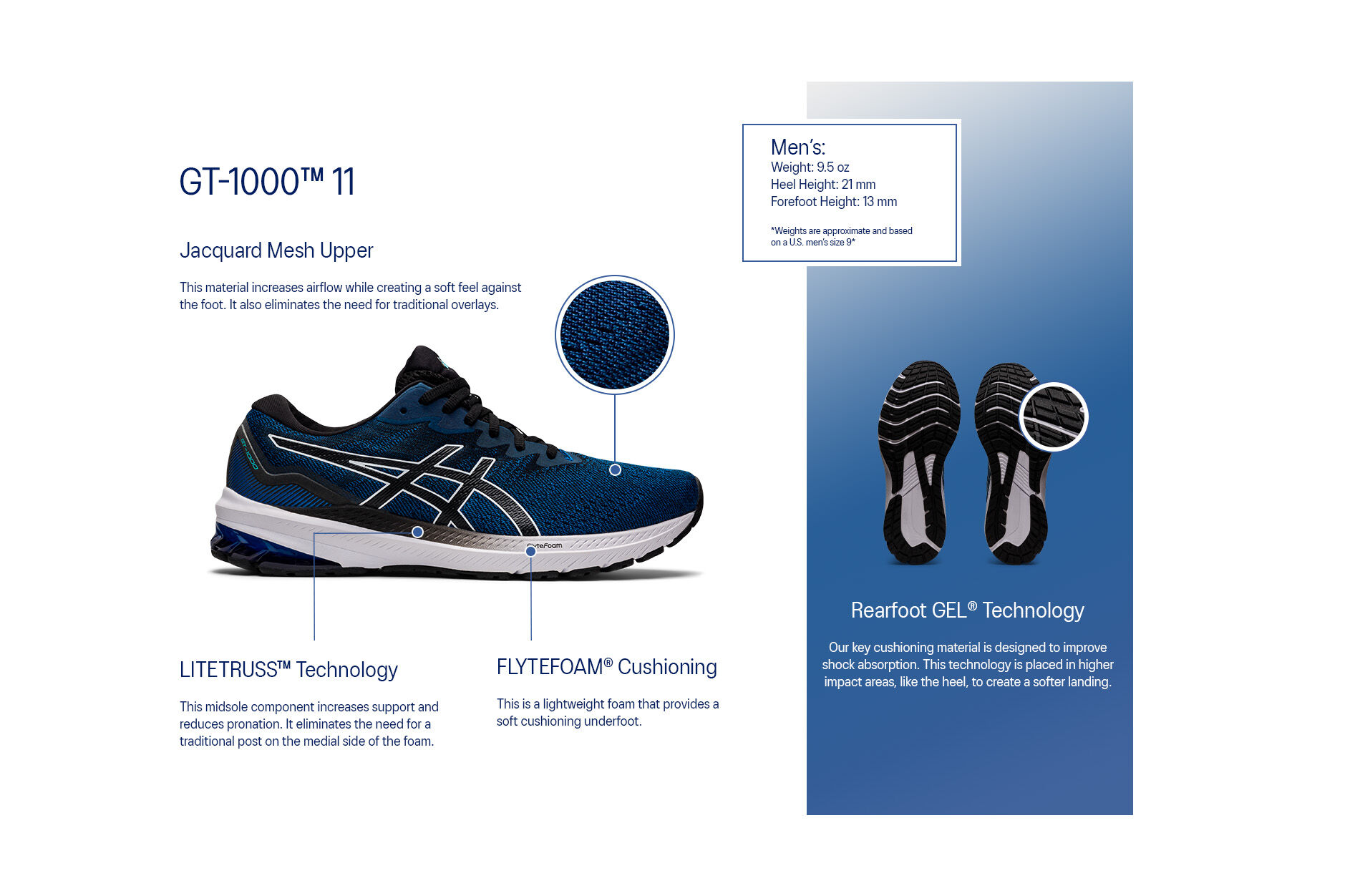 Men's GT-1000 11 | Black/Electric Blue | Running Shoes | ASICS