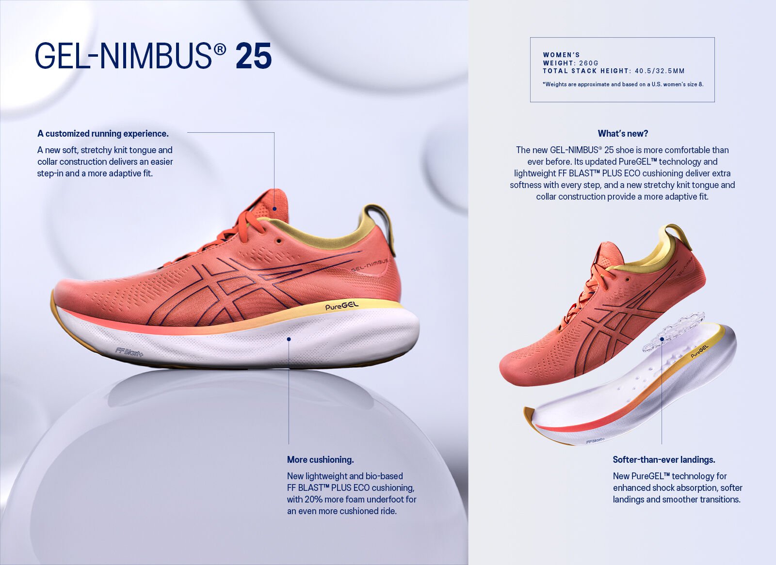 Women's GEL-NIMBUS 25 | French Blue/Lilac Hint | Running Shoes | ASICS