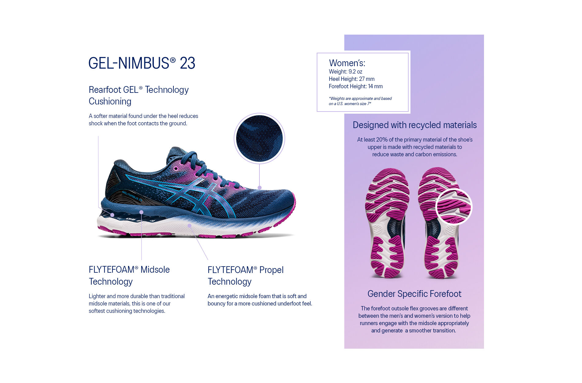 Women's GEL-NIMBUS 23 | Grand Shark/Digital Aqua | Running Shoes | ASICS
