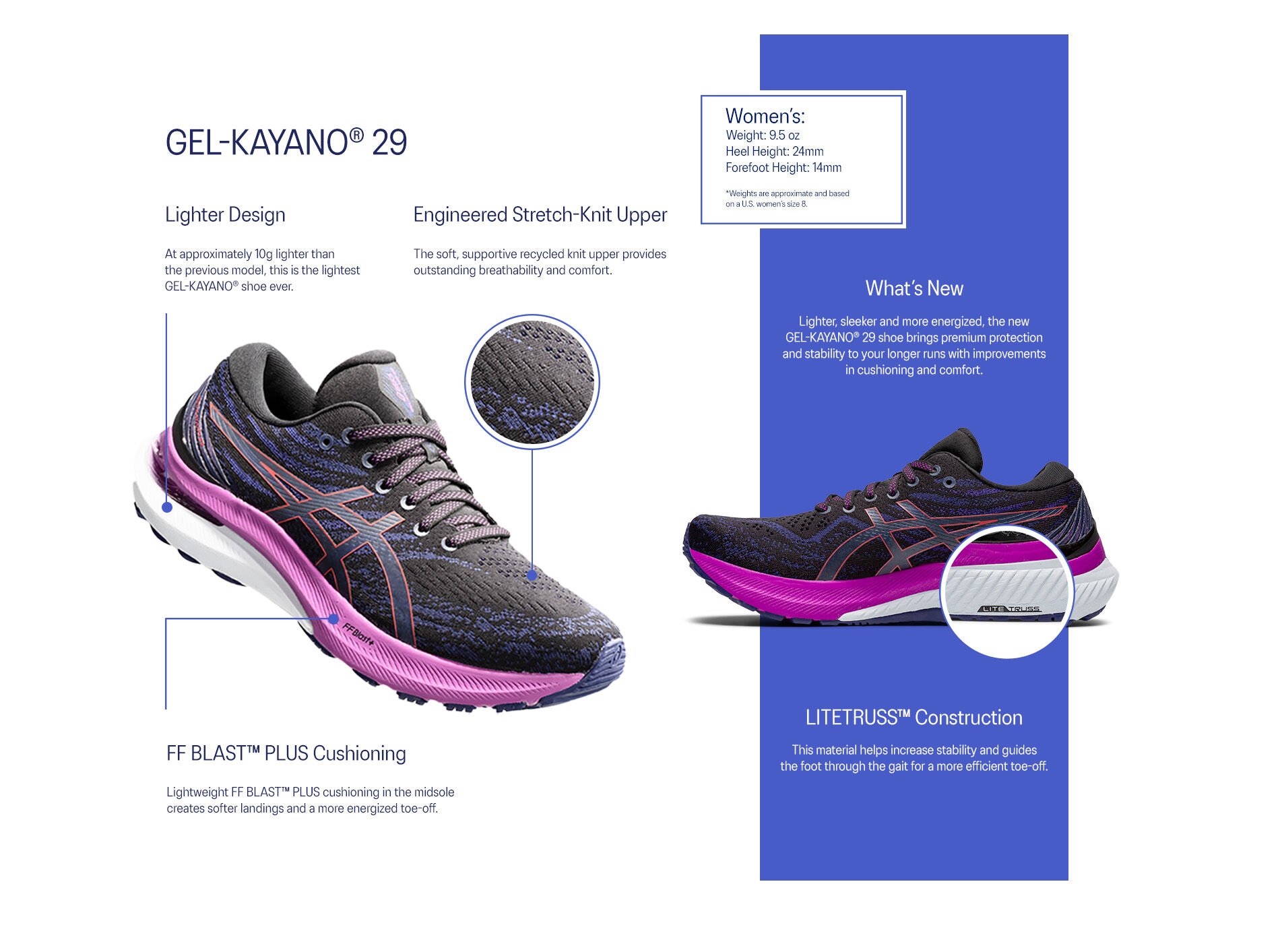 Women's GEL-KAYANO 29 | Slate Grey/Champagne | Running Shoes | ASICS
