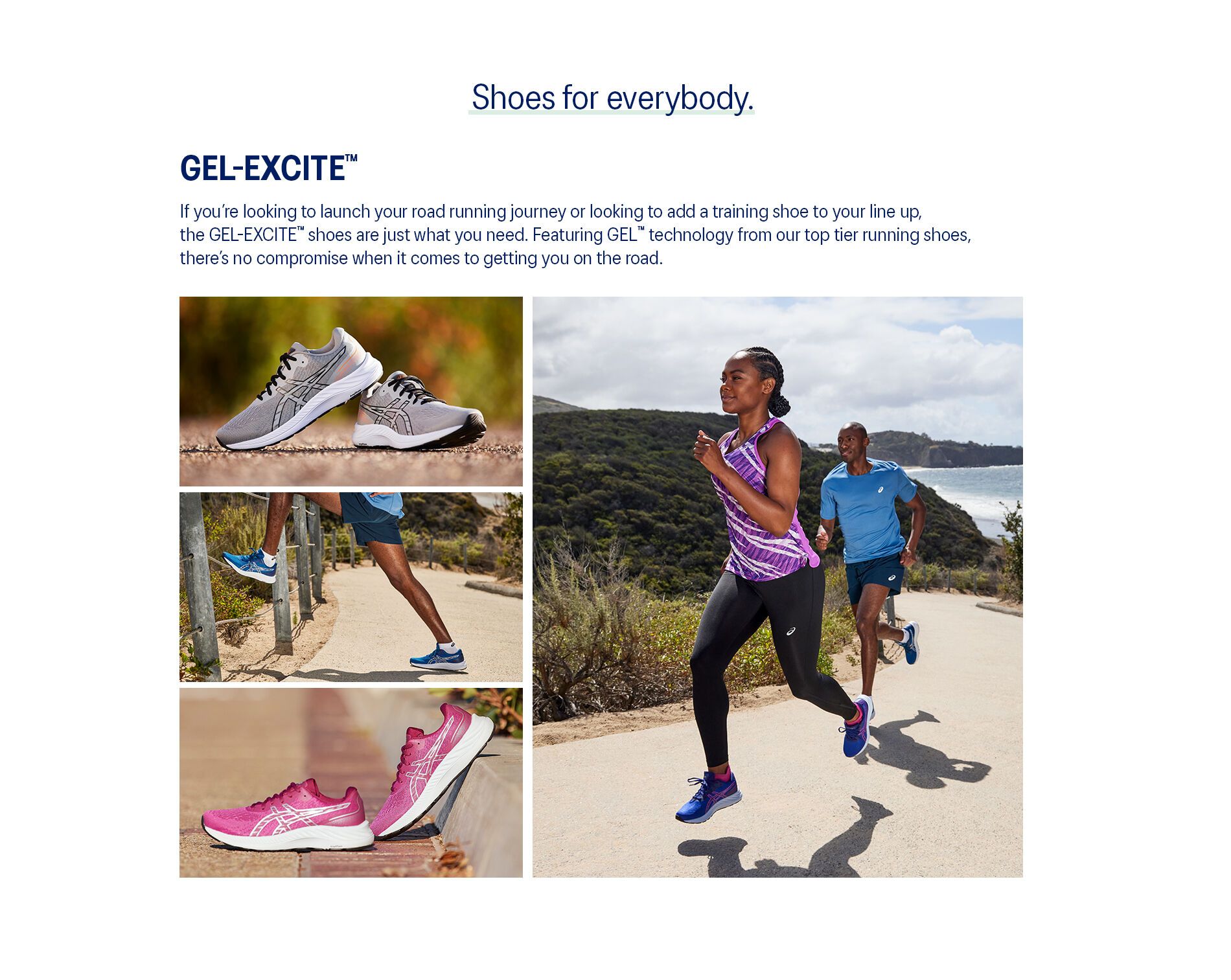 Women\'s GEL-EXCITE 9 Running | White/Black Shoes | | ASICS