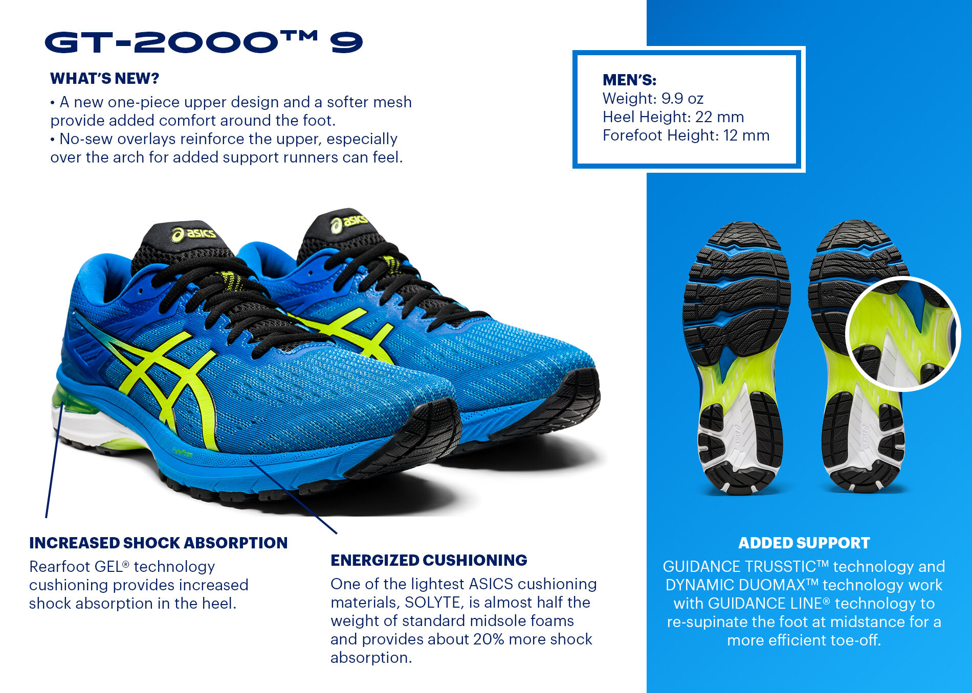 Men's GT-2000 9 | Black/Directoire Blue | Running Shoes | ASICS