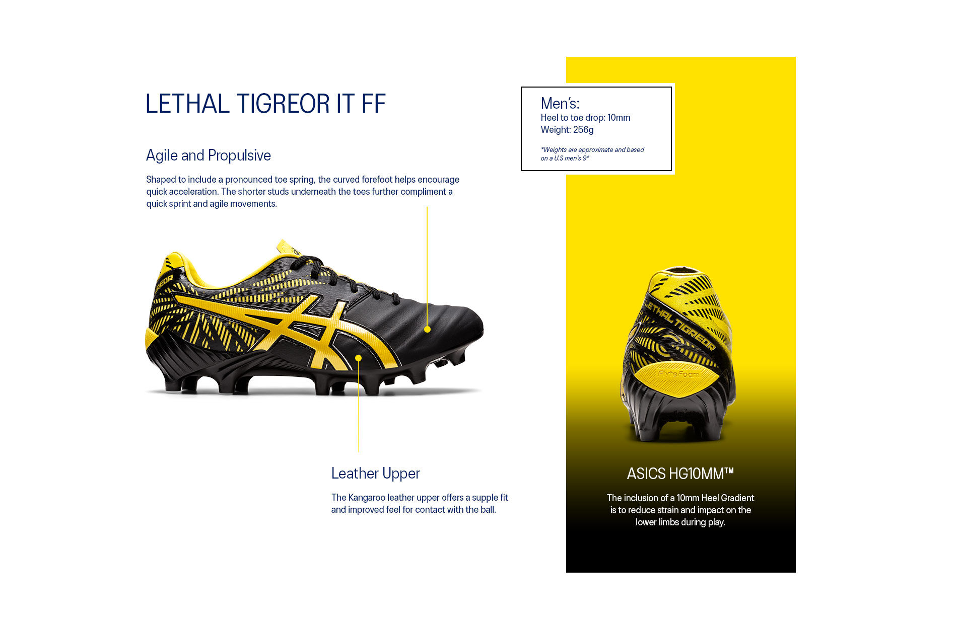 Men's LETHAL TIGREOR IT FF 2 | Black/Vibrant Yellow | Football​ | ASICS  Australia